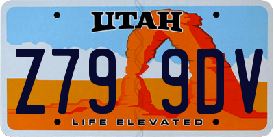 UT license plate Z799DV