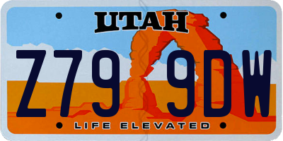 UT license plate Z799DW