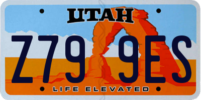UT license plate Z799ES