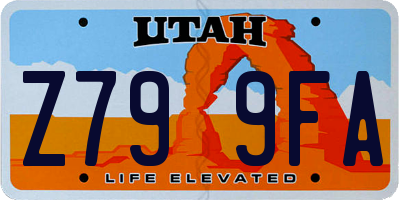 UT license plate Z799FA