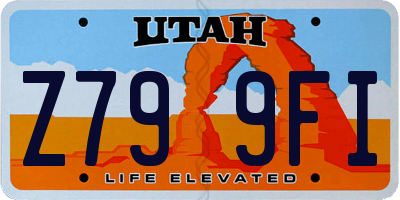 UT license plate Z799FI
