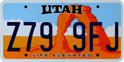 UT license plate Z799FJ