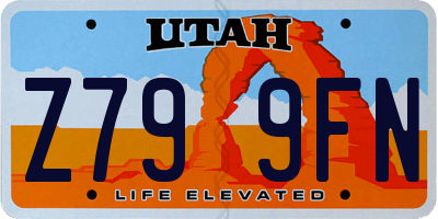 UT license plate Z799FN