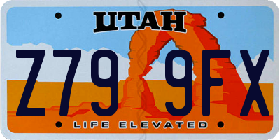 UT license plate Z799FX