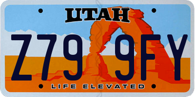 UT license plate Z799FY