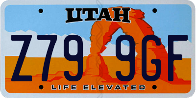 UT license plate Z799GF