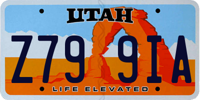 UT license plate Z799IA