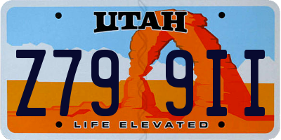 UT license plate Z799II