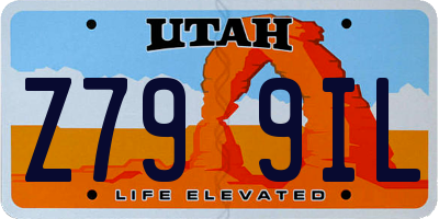 UT license plate Z799IL
