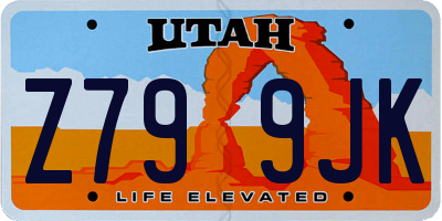 UT license plate Z799JK