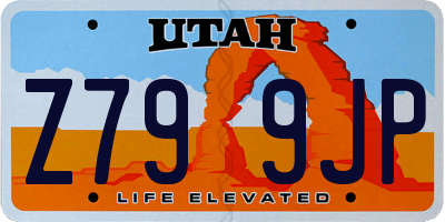 UT license plate Z799JP