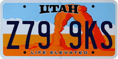 UT license plate Z799KS
