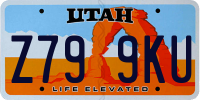 UT license plate Z799KU