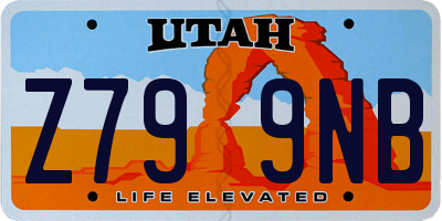 UT license plate Z799NB