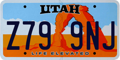 UT license plate Z799NJ