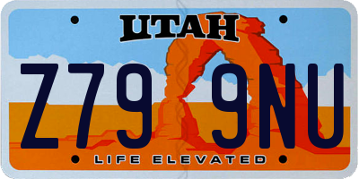 UT license plate Z799NU