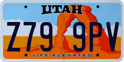 UT license plate Z799PV