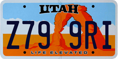 UT license plate Z799RI