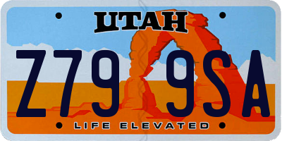 UT license plate Z799SA