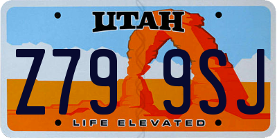 UT license plate Z799SJ