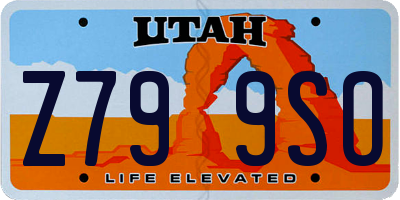 UT license plate Z799SO