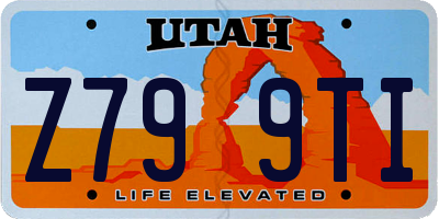 UT license plate Z799TI