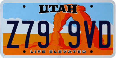UT license plate Z799VD
