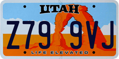UT license plate Z799VJ
