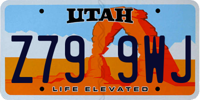 UT license plate Z799WJ