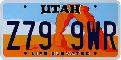 UT license plate Z799WR