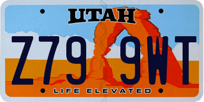 UT license plate Z799WT