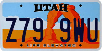 UT license plate Z799WU