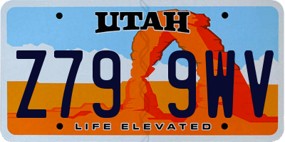 UT license plate Z799WV
