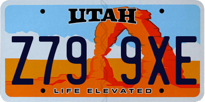 UT license plate Z799XE