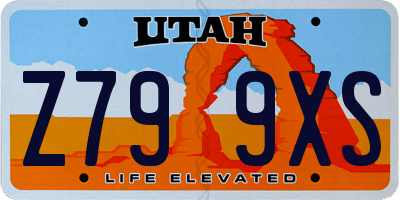 UT license plate Z799XS
