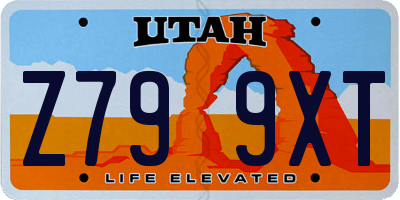 UT license plate Z799XT