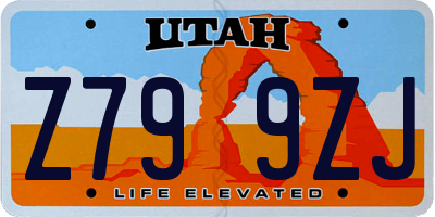 UT license plate Z799ZJ