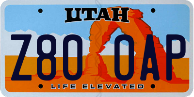 UT license plate Z800AP