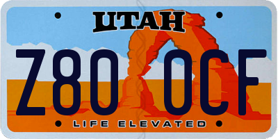 UT license plate Z800CF