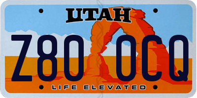 UT license plate Z800CQ
