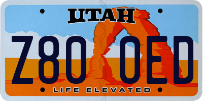 UT license plate Z800ED