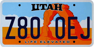 UT license plate Z800EJ