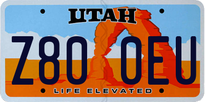 UT license plate Z800EU