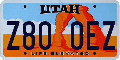 UT license plate Z800EZ