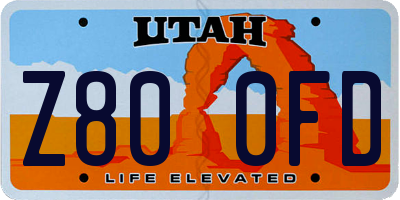 UT license plate Z800FD