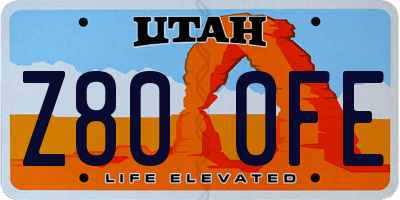 UT license plate Z800FE