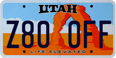 UT license plate Z800FF