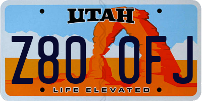 UT license plate Z800FJ