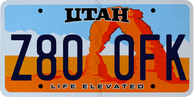UT license plate Z800FK