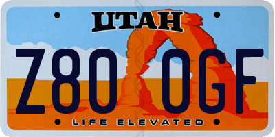 UT license plate Z800GF